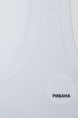 Майка мужская белая  "ИДЕАЛ Рибана " Цвет:белый