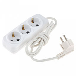 Удлинитель сетевой 1,5м, 3 гнезда, с заземлением (Россия)