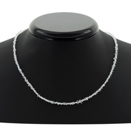 Алмаз херкимерский кристаллы 3 мм, "Герда", бусы 40...45см