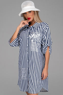 Платье  рубашка Молли (крупная полоска) - Эльза фото 21
