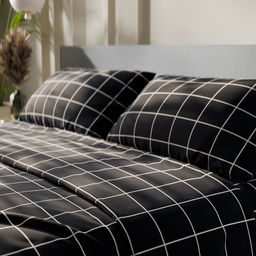 Постельное бельё Этель 2 сп Клетка цвет чёрный 175х215, 200х220, 50х70-2 шт, бязь, 125 г/м2 фото 8