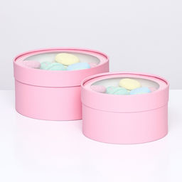 Набор 2 в 1 круглых коробок Нежность с окном, 21 х 11 - 18 х 10 см