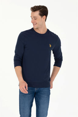 U. S. Polo Assn / Мужской темно-синий свитшот с круглым вырезом