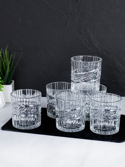 Стакан 6 штук 250 мл резной / K7408C / уп 12/ низкий - Галеонтрейд фото 4