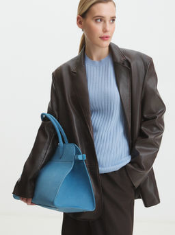 Женский тоут CALZETTI ASHLEY MAXI Артикул 4250308, серо-голубой  фото 2