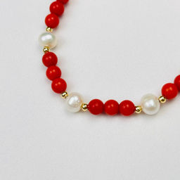 Браслет из Коралла и Жемчуга с подвеской Ангел - Радуга самоцветов фото 4