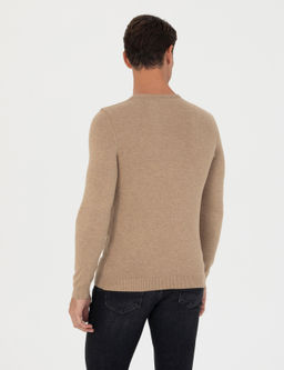 Верблюжий трикотаж приталенного кроя с круглым вырезом - Cacharel фото 5