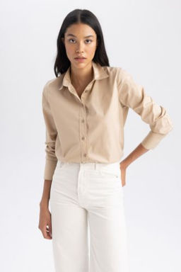 Oversize Genis Kal?p Poplin Uzun Kollu %100 Pamuk Gomlek