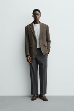 PANTAL?N CON LANA REGULAR FIT NON IRON / Gris