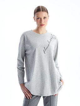 Bisiklet Yaka Bask?l? Kad?n Tunik