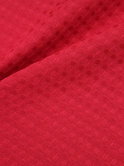 Вафельное полотно Крупная клетка цв.красная малина, ш.1.5м, хлопок-100%, 200гр/м.кв