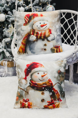 Наволочка декоративная новогодняя 2 шт 3D эффект велюр