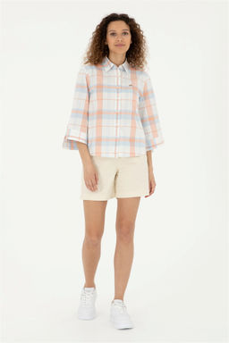 Женские тканые шорты цвета экрю Неожиданная скидка в корзине - U.s. polo assn фото 3