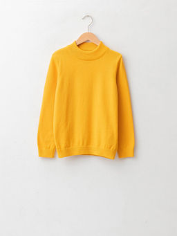 Bal?k?? Yaka Basic Uzun Kollu Erkek ?ocuk ?nce Triko Kazak