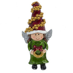 Фигурка декоративная "Ангел/Дед Мороз/Снеговик/Гном", L5 W3,5 H10,5 см, 4в.