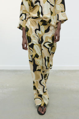 PRINTED WIDE-LEG TROUSERS - Zara фото 4