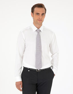 Beyaz Slim Fit Uzun Kollu Basic G_mlek