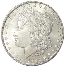 Монета 1 доллар 1886 года США Доллар Моргана
