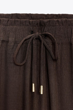 COTTON GAUZE WIDE-LEG TROUSERS - Zara фото 9