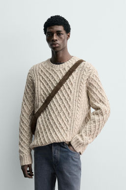 CABLE KNIT WOOL JUMPER - Zara фото 2