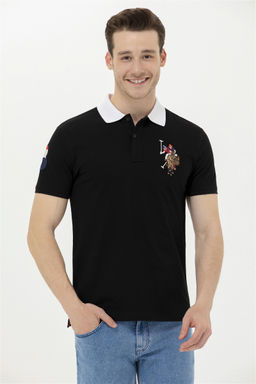 U. S. Polo Assn Мужская черная базовая футболка с воротником-поло - U.s. polo assn фото 9