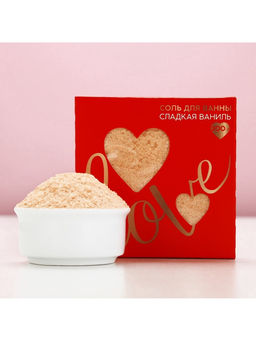 Соль для ванны Love, 200 г, аромат сладкой ванили, Чистое счастье
