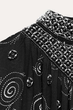 BEADED EMBROIDERED PRINT DRESS ZW COLLECTION - Zara фото 7