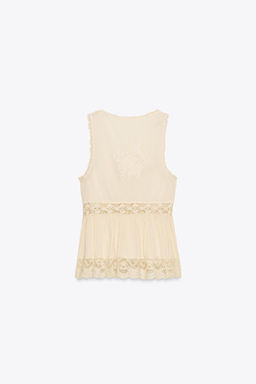 ZW COLLECTION EMBROIDERED ROMANTIC TOP - Zara фото 6