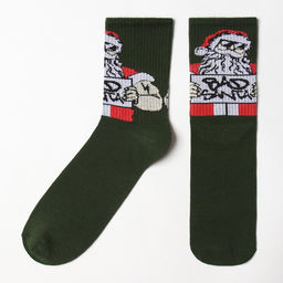 Новогодний подарочный набор «Bad Santa», плед, носки, перчатки, термостакан