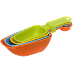 Цена за 2 шт. Совок для сыпучих продуктов в наборе 4шт(60мл,80мл,120мл,235мл),микс цветов