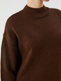 Yar?m Bal?k?? Yaka Kad?n Triko Elbise