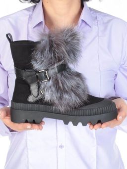 04-M20-5046 Ботинки зимние женские (натуральная замша, натуральный мех) - Фабричный китай фото 2