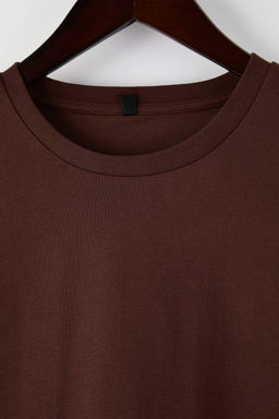 TRENDYOLMILLA Siyah Premium Ispanyol Kol Bisiklet Yaka Regular/Normal Kal?p Orme T-Shirt TWOAW24TS00008  фото 24