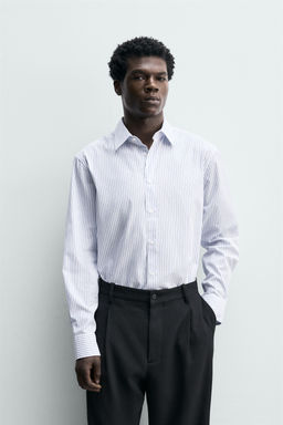CAMISA ESTRUCTURA EASY CARE / Blanco / Marino