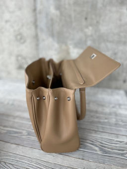 Женская кожаная сумка-портфель 8399-3 Бежевый - Sergio valentini фото 4