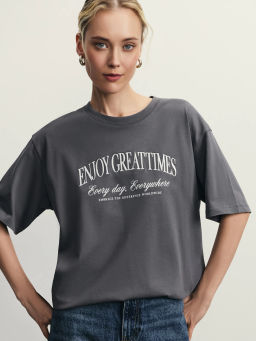 Футболка из хлопка с принтом / Zarina