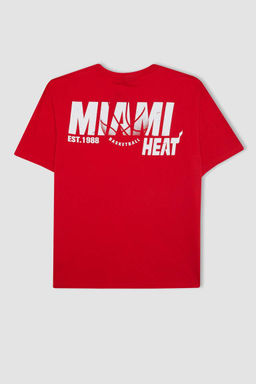 DeFactoFit Футболка свободного кроя с круглым вырезом и короткими рукавами NBA Miami Heat  фото 8