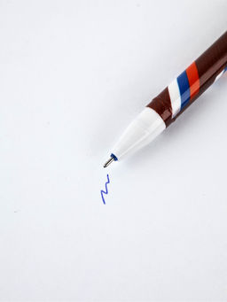 Цена за 12 шт. Ручка пластик пиши-стирай с колпачком "С Днём Защитника Отечества", синяя паста, 0,5 мм