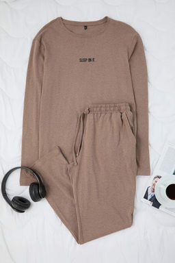 TRENDYOL MAN Lacivert Regular Fit Bask?l? Orme Pijama Tak?m? TMNAW24PT00005 - Trendyolmilla фото 33