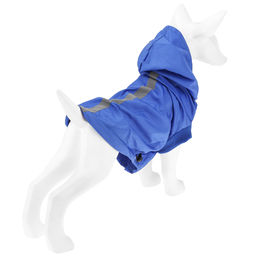 Пэт тойс (Pet toys) Одежда для собаки Плащ с капюшоном, на липучке, светоотражающая полоска, р-р L, длина спинки 30см/обхват груди 44см/обхват шеи 32см, цвет-синий, плащевка (Китай) фото 3