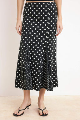 Kahverengi A-Kesim/Can Form Yuksek Bel Midi Esnek Orme Etek TWOSS26ET00063 - Trendyolmilla фото 7