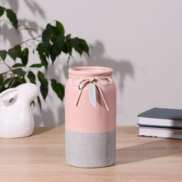 Ваза для цветов «Домашняя», бантик с листочком, 9×10×20 см, керамика, МИКС