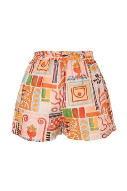 Cok Renkli Bask?l? Regular Dokuma 100% Pamuk Sort & Bermuda TBESS26SR00015