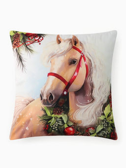 Подушка декоративная новогодняя Этель Сhristmas horse, 40?40 см, велюр
