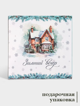 Менажница новогодняя Доляна «Зимний вечер», 5 секций, 25.5×3.1 см, доломит, белая