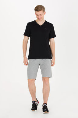 Мужские серые меланжевые вязаные шорты - U.s. polo assn фото 4