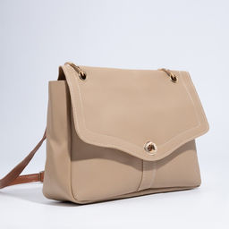 Сумка-мессенджер на клапане, цвет бежевый - Simaland фото 3