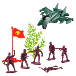Игровой набор Abtoys Боевая сила 9 предметов (самолет, солдатики, аксессуары) фото 9