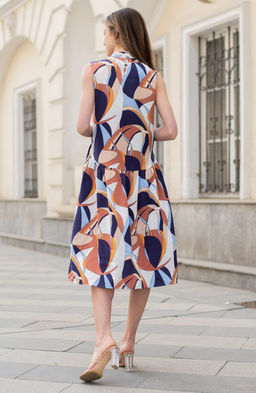 Эффектное платье темно-фиолетовый принт - Donna saggia фото 4