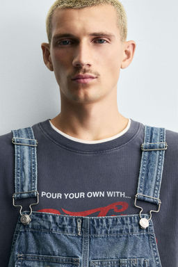 BAGGY FIT DENIM DUNGAREES - Zara фото 5